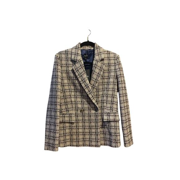NWT Boss Janka Double Breasted Blazer tweed marshland Green Tartan size 2 - Picture 7 of 15